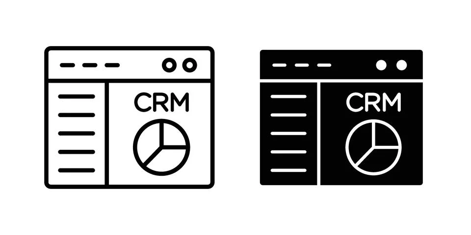CRM icon set. Vector EPS 10 Stock Illustration
