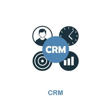 CRM icon. Two colors premium design from management icons collection. Pixel Stock Illustration