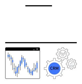 CRM Integration with Data Analytics and User Management in Business Operation Stock Illustration