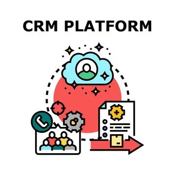 Crm platform concept optimizing customer relationship management 스톡 일러스트
