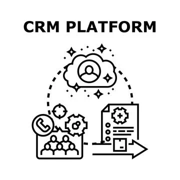 Crm platform concept optimizing customer relationship management Stock Illustration