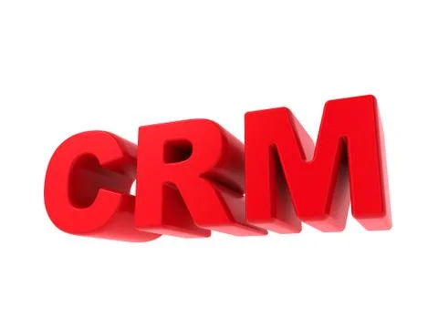 CRM - Red Text Isolated on White. Stock Illustration