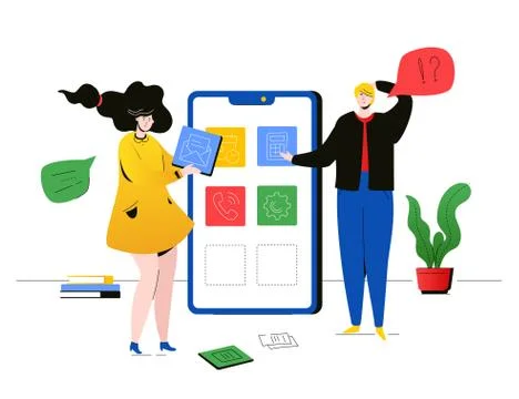 CRM report - flat design style colorful illustration Stock Illustration
