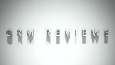 Crm reviews 3D title animation with shadows on a white background Stock Footage 296890716