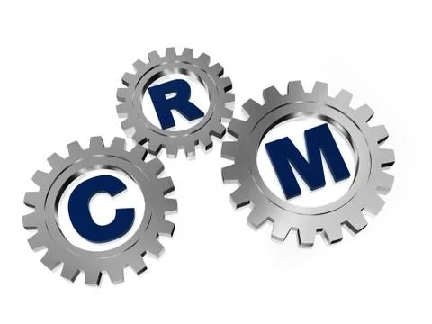 Crm in silver grey gears Stock Illustration