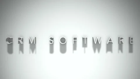 Crm software 3D title animation white text on a white background Stock Footage 299380316