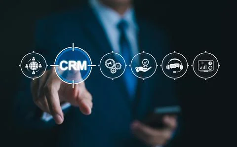 CRM Software for Customer Management. Stock Photos