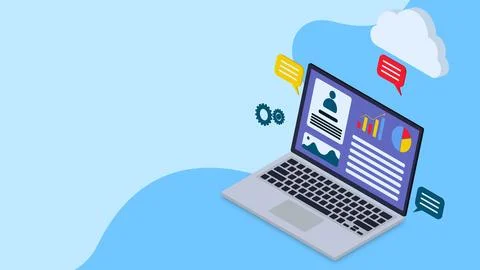 CRM software, customer relationship management software for business Stock Illustration