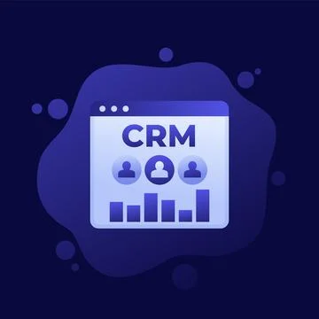 CRM software, customer relationship management vector design Stock Illustration