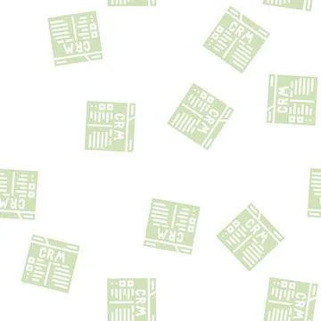Crm system glyph vector seamless pattern sign Stock Illustration