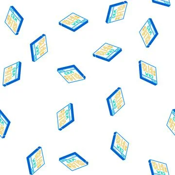 Crm system isometric icon seamless pattern sign Stock Illustration