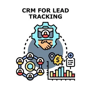 Crm system for lead tracking and customer relationship management Stock Illustration