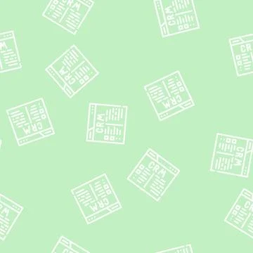 Crm system line vector seamless pattern sign Stock Illustration