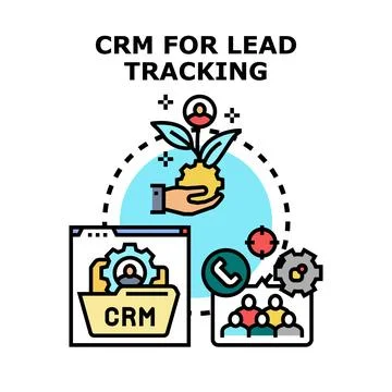 Crm system tracking leads for business growth Stock Illustration