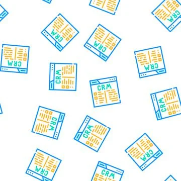 Crm system vector seamless pattern sign Stock Illustration