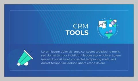 CRM tools presentation slide template Stock Illustration