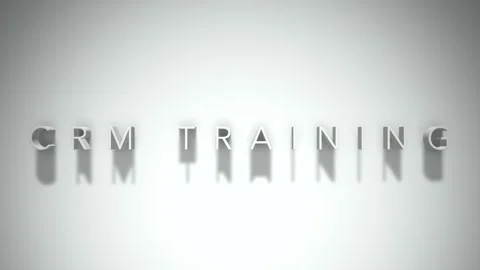 Crm training 3D title animation white text on a white background Stock Footage 299380317