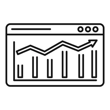 Crm web platform icon, outline style Illustrazione stock