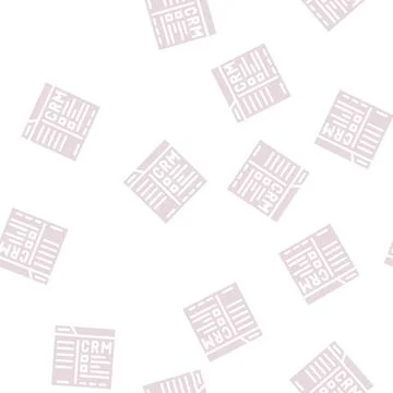Crm web site glyph vector seamless pattern Illustrazione stock