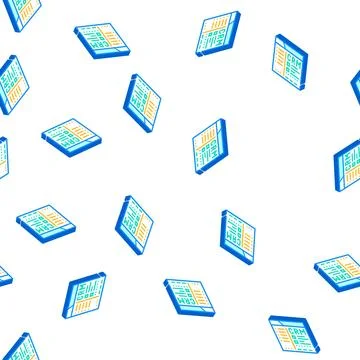 Crm web site isometric icon seamless pattern Stock Illustration
