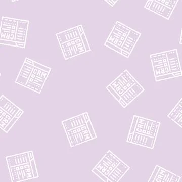 Crm web site line vector seamless pattern 스톡 일러스트