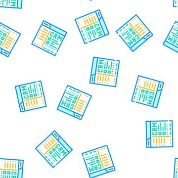 Crm web site vector seamless pattern Stock Illustration