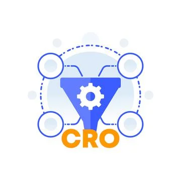 CRO, Conversion rate optimization, sales funnel Stock Illustration