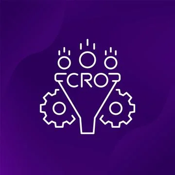 CRO line icon, Conversion rate optimization vector Illustrazione stock