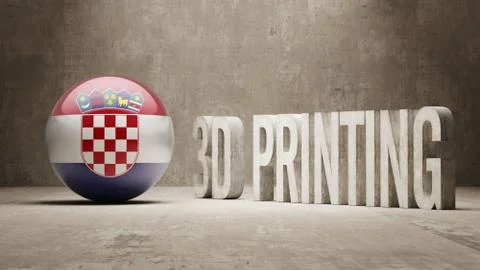 Croatia.  3d Printing Concept 스톡 일러스트