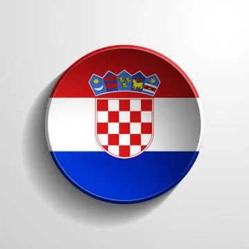 Croatia 3d round button Stock Illustration