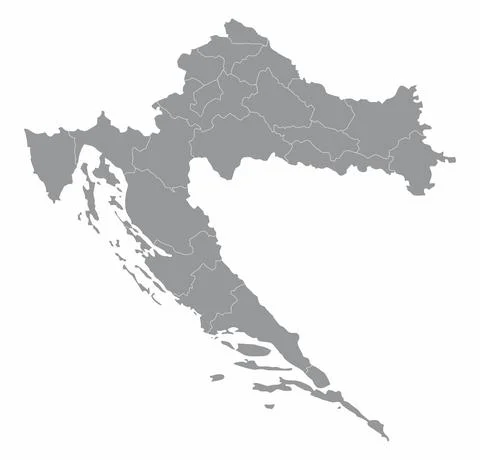 Croatia administrative map Illustrazione stock