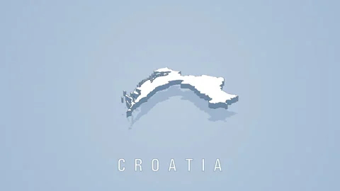 Croatia country map rotating in 3d animation Stock Footage 329053648