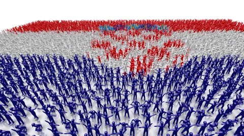 Croatia Crowd Flag 스톡 동영상 35111188