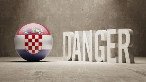 Croatia. Danger  Concept Stock Illustration