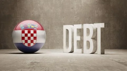 Croatia. Debt  Concept Stock Illustration