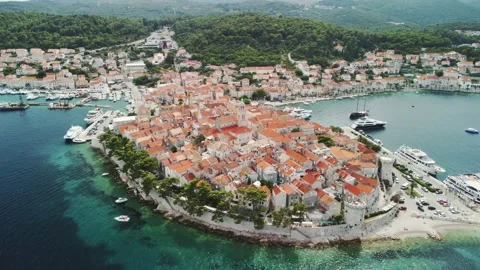 Croatia: drone Corcula Video stock 163040841
