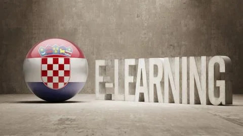 Croatia. E-Learning  Concept 스톡 일러스트