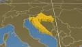 Croatia extruded. Solids. Graticule. 4k or 4k+ Resolution