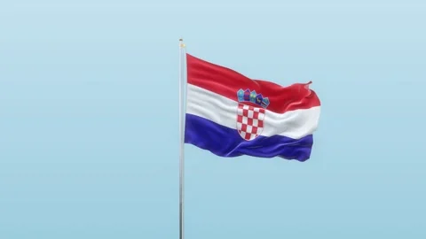 Croatia Flag With Alpha And Background With Different Angle Of Movement   Stock-Footage 131652965