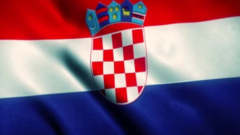 Croatia Flag Blowing in the Wind Video stock 76056183
