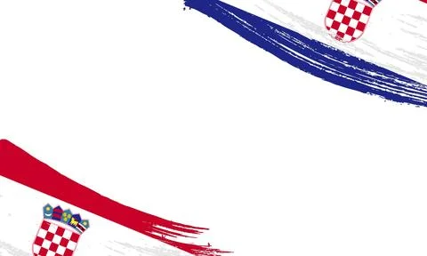 Croatia Flag with Brush Stroke Effect, Grunge brush stroke. Watercolor pain.. Stock Illustration
