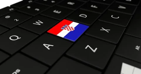 Croatia flag button  Stock Illustration