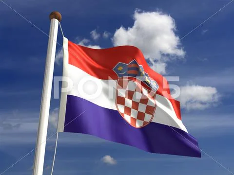 Croatia flag (with clipping path) Stock Illustration
