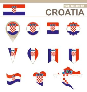 Croatia Flag Collection Stock Illustration
