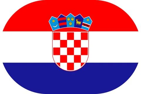 Croatia flag in flat oval design Illustrazione stock