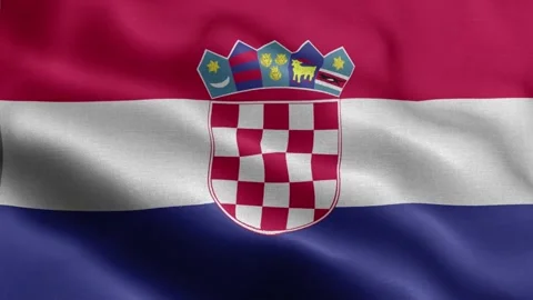 Croatia flag Front Stock Footage 318664029