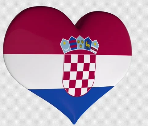 Croatia Flag Heart Turning Stock Footage