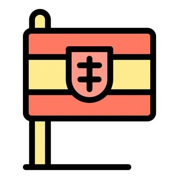 Croatia flag icon vector flat Stock Illustration