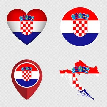 Croatia Flag Icons Pack. Vector illustration. Stock Illustration