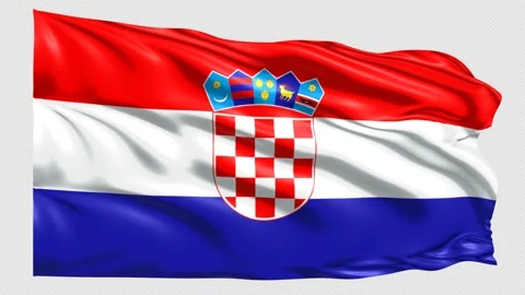 Croatia Flag Loop 4K UHD 3840 x 2160 with alpha channel Stock Footage 221452897